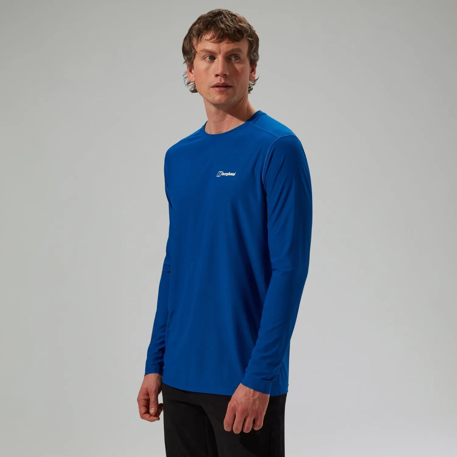 Berghaus Men's 247 Crew Long Sleeve Tech Tee - Blue Hot