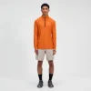 Berghaus Men's 24/7 Half Zip Long Sleeve Tech Tee - Orange Fashion