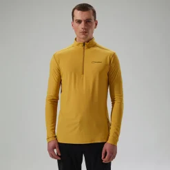 Berghaus Men's 24/7 Half Zip Long Sleeve Tech Tee - Yellow Hot