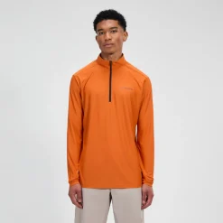 Berghaus Men's 24/7 Half Zip Long Sleeve Tech Tee - Orange Fashion
