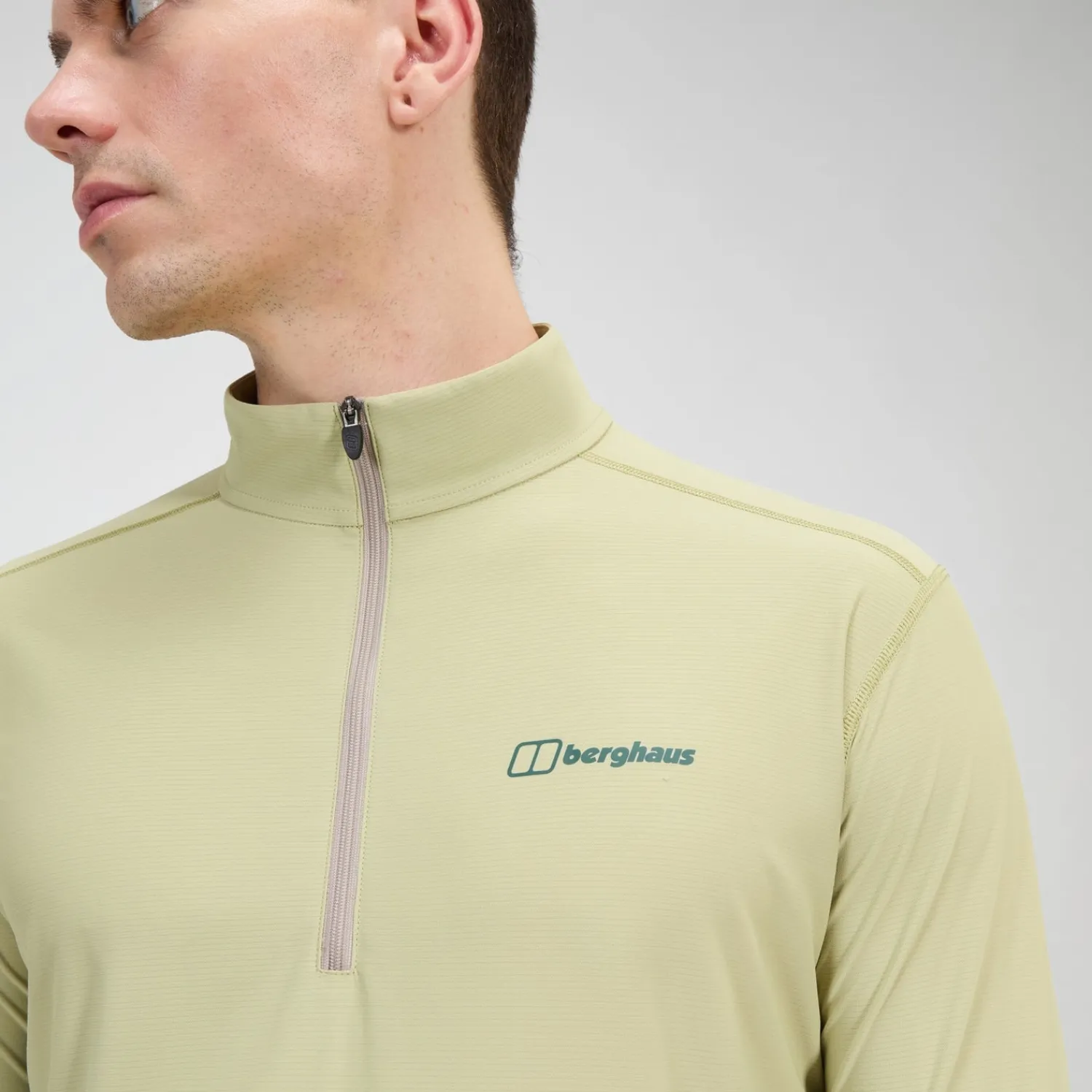 Berghaus Men's 24/7 Half Zip Long Sleeve Tech Tee - Natural Online