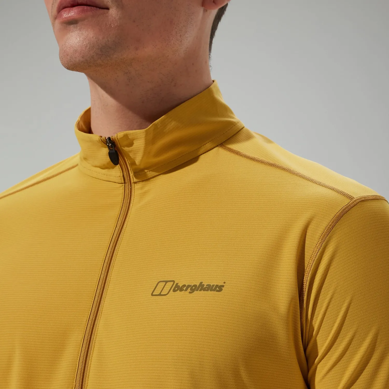 Berghaus Men's 24/7 Half Zip Long Sleeve Tech Tee - Yellow Hot