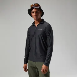 Berghaus Men's 24/7 Tech Tee Long Sleeve Half Zip - Black Clearance