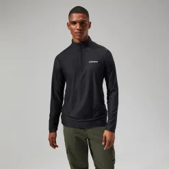 Berghaus Men's 24/7 Tech Tee Long Sleeve Half Zip - Black Clearance