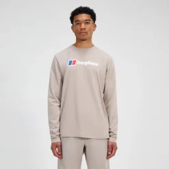 Berghaus Men's Big Logo Long Sleeve Tee - Grey Hot