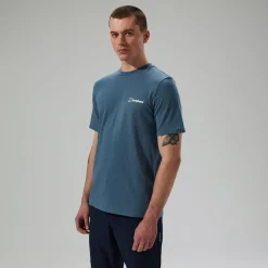 Berghaus Men's Cheviot Box Logo Short Sleeve T-Shirt - Blue Fashion