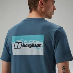 Berghaus Men's Cheviot Box Logo Short Sleeve T-Shirt - Blue Fashion