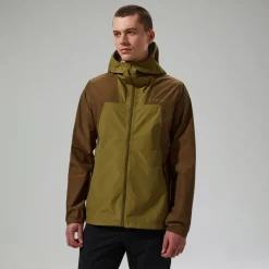Berghaus Men's Deluge Pro 3.0 Waterproof Jacket - Green/Brown Clearance