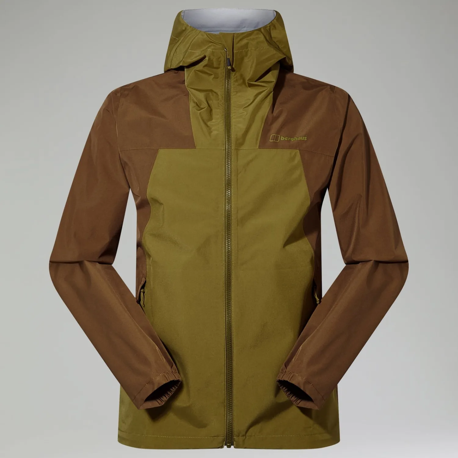 Berghaus Men's Deluge Pro 3.0 Waterproof Jacket - Green/Brown Clearance
