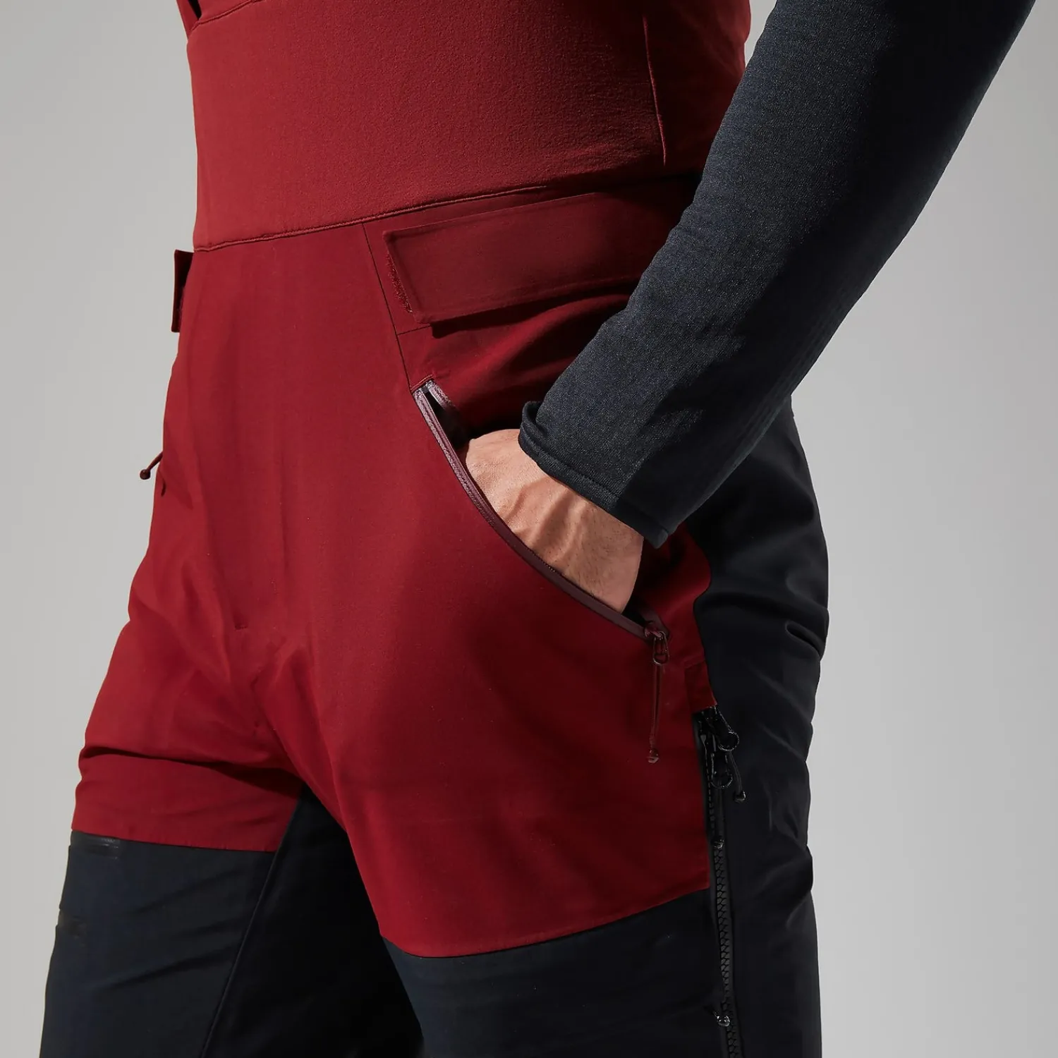 Berghaus Men's MTN Arete Descend GTX Bib Pants - Dark Red/Black Best