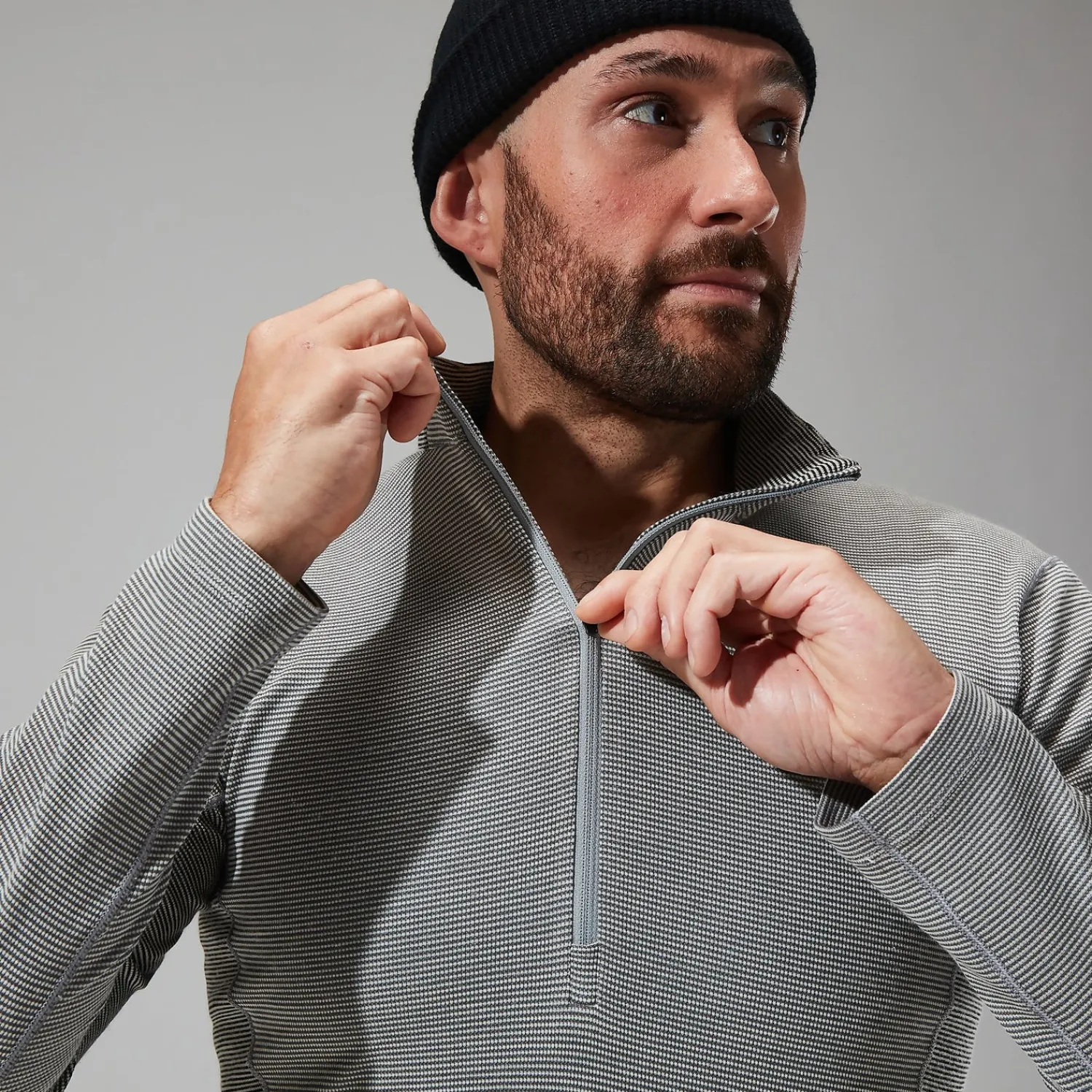 Berghaus Men's MTN Guide Long Sleeve Half Zip - Grey/Black Outlet