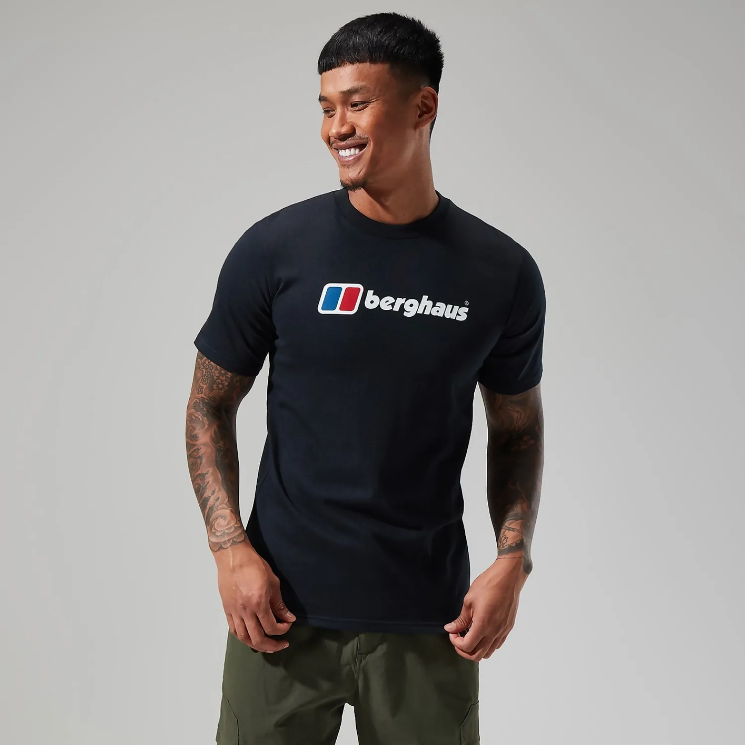 Berghaus Men's Organic Big Classic Logo Tee Black Fashion