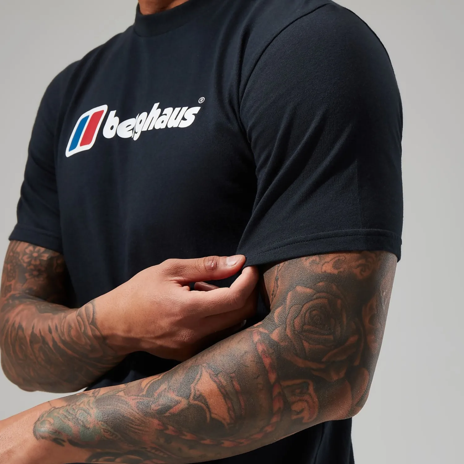 Berghaus Men's Organic Big Classic Logo Tee Black Fashion