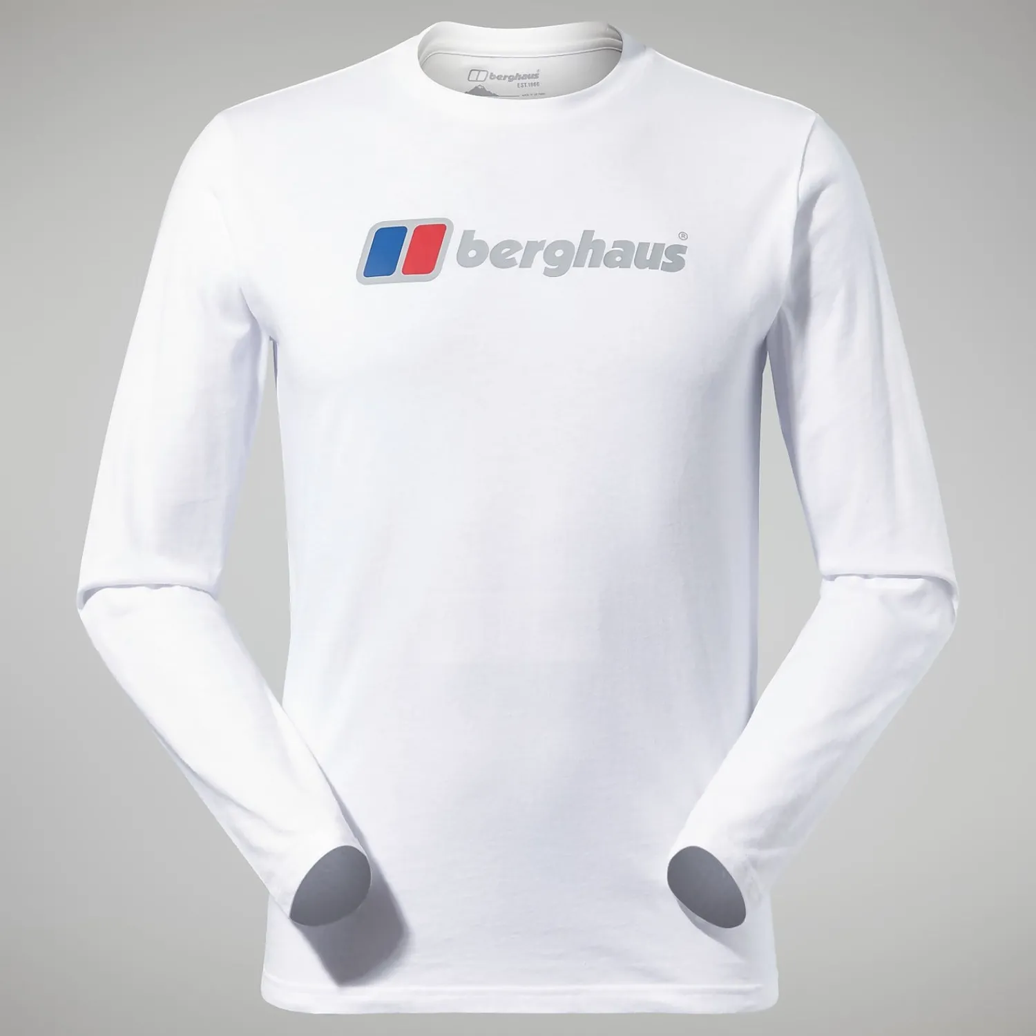 Berghaus Men's Organic Big Logo Long Sleeve Tee White Online
