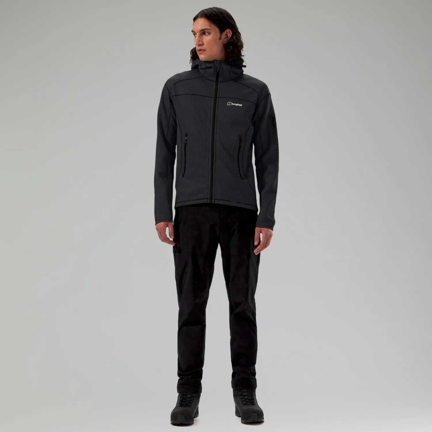 Berghaus Men's Pravitale Mountain 2.0 Hooded Fleece Jacket - Dark Grey/Black Clearance