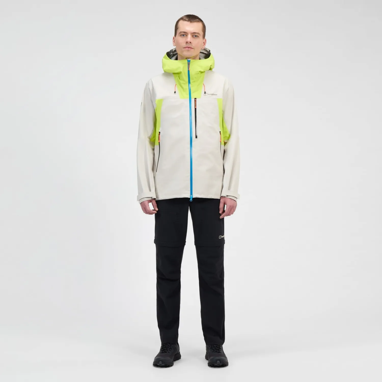 Berghaus Men's Ridge-Seeker Waterproof Jacket - Grey/Yellow Outlet
