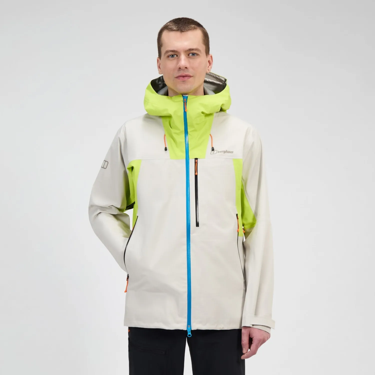 Berghaus Men's Ridge-Seeker Waterproof Jacket - Grey/Yellow Outlet