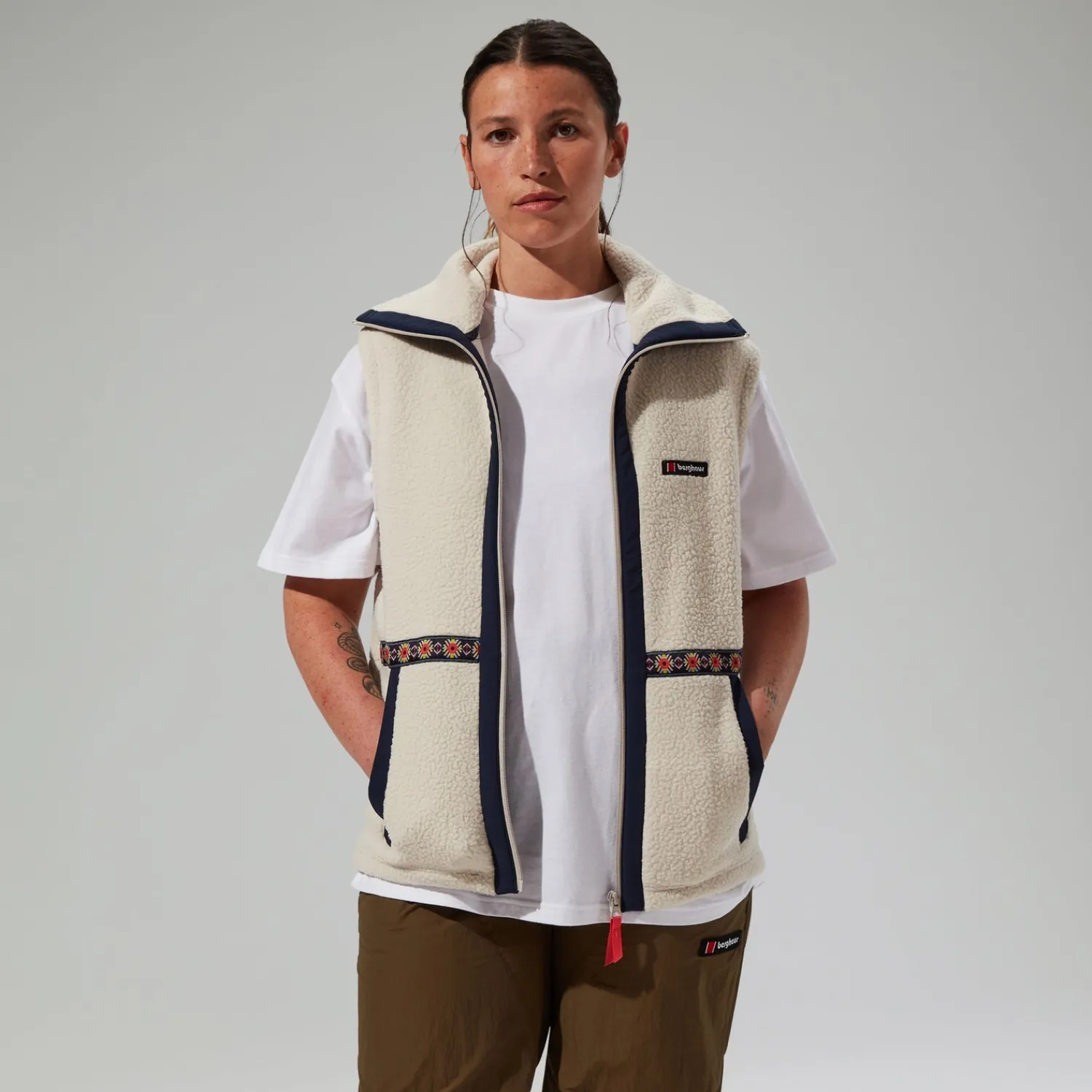 Berghaus Unisex Rhynie Aztec Fleece Gilet - Grey/Blue New