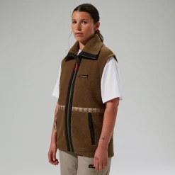 Berghaus Unisex Rhynie Aztec Fleece Gilet - Brown/Black Hot
