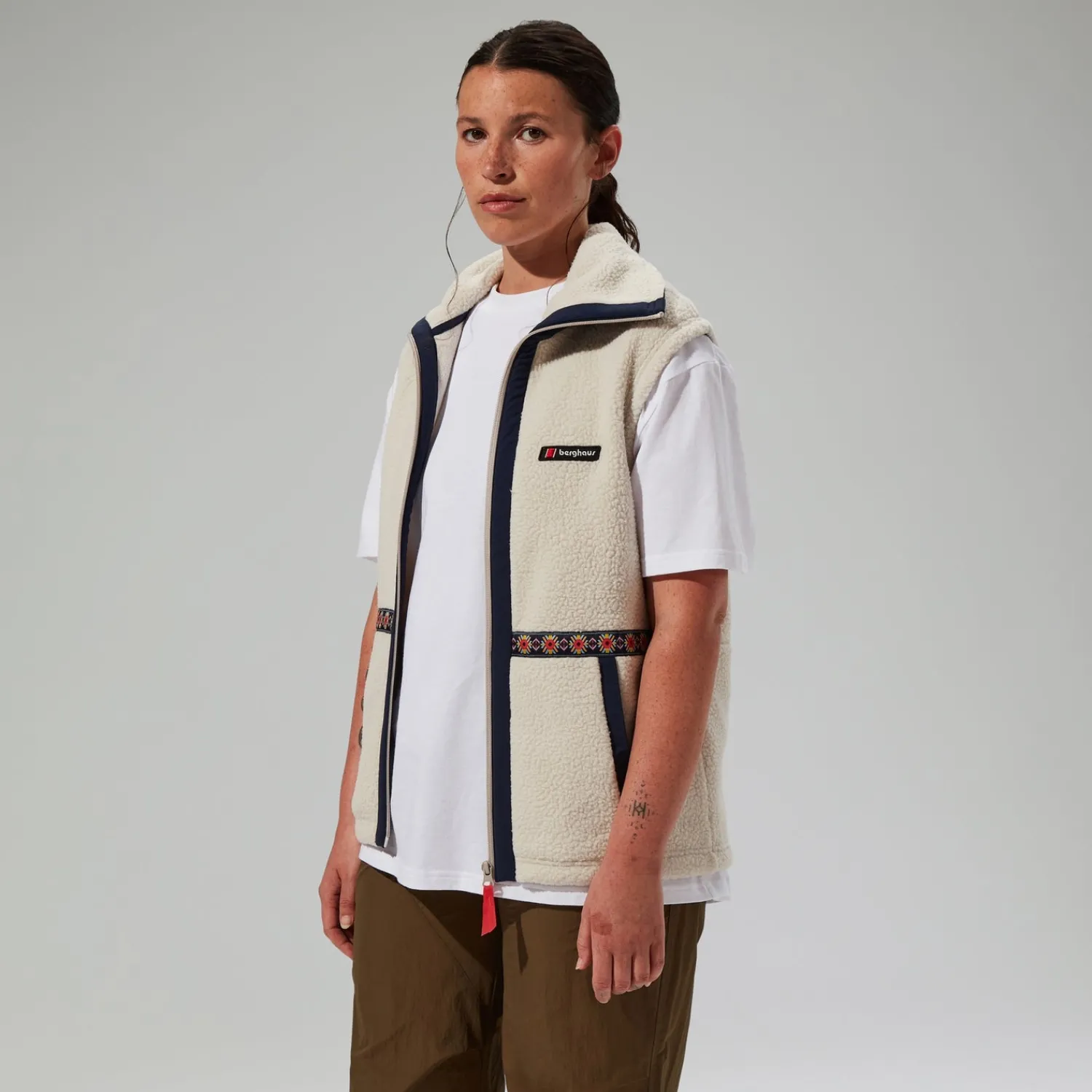Berghaus Unisex Rhynie Aztec Fleece Gilet - Grey/Blue New