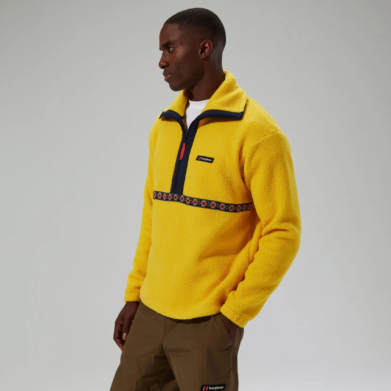 Berghaus Unisex Rhynie Aztec Half Zip Fleece - Yellow/Blue Fashion