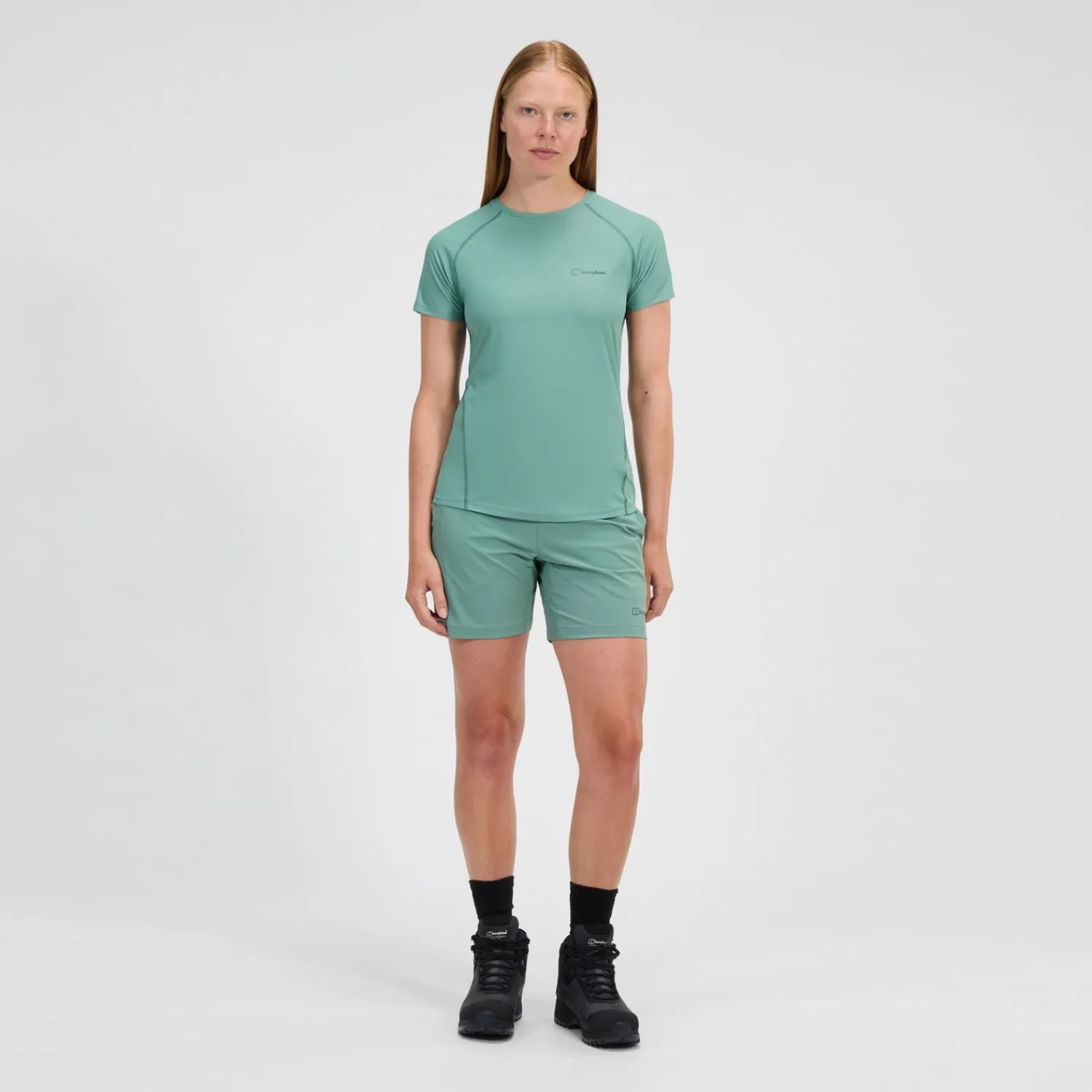 Berghaus Women's 24/7 Crew Short Sleeve Tech Tee - Green Hot