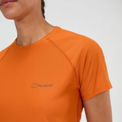 Berghaus Women's 24/7 Crew Short Sleeve Tech Tee - Orange Hot