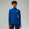 Berghaus Women's 247 Half Zip Long Sleeve Tech Tee - Blue Outlet