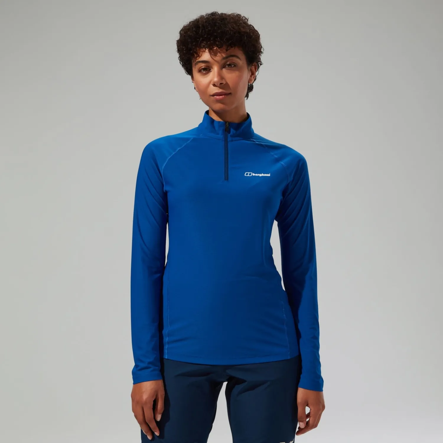 Berghaus Women's 247 Half Zip Long Sleeve Tech Tee - Blue Outlet