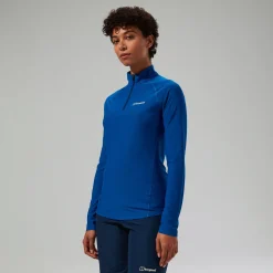 Berghaus Women's 247 Half Zip Long Sleeve Tech Tee - Blue Outlet