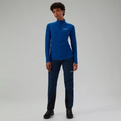 Berghaus Women's 247 Half Zip Long Sleeve Tech Tee - Blue Outlet