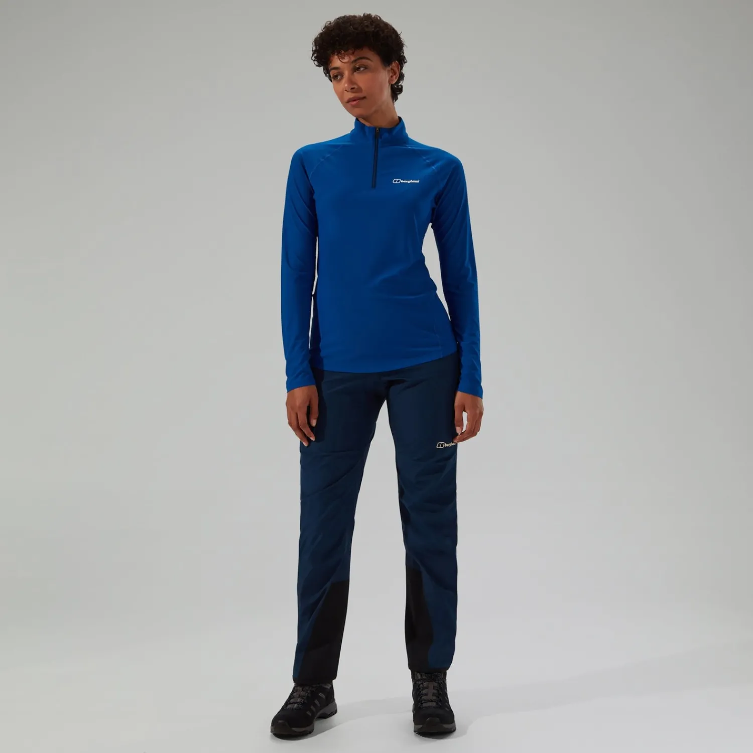 Berghaus Women's 247 Half Zip Long Sleeve Tech Tee - Blue Outlet