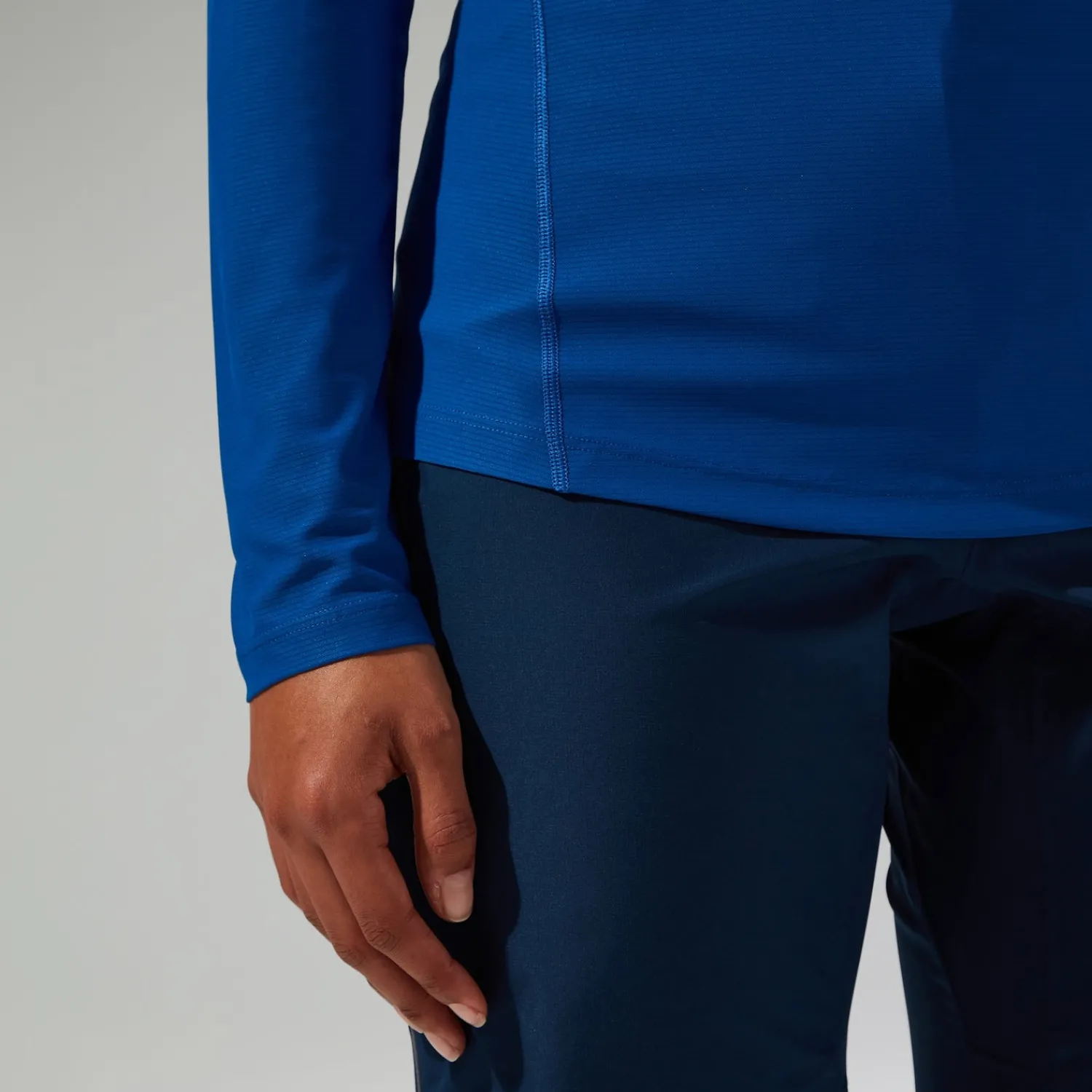 Berghaus Women's 247 Half Zip Long Sleeve Tech Tee - Blue Outlet