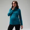 Berghaus Women's 24/7 Half Zip Maternity Long Sleeve Tech Tee - Turquoise Outlet