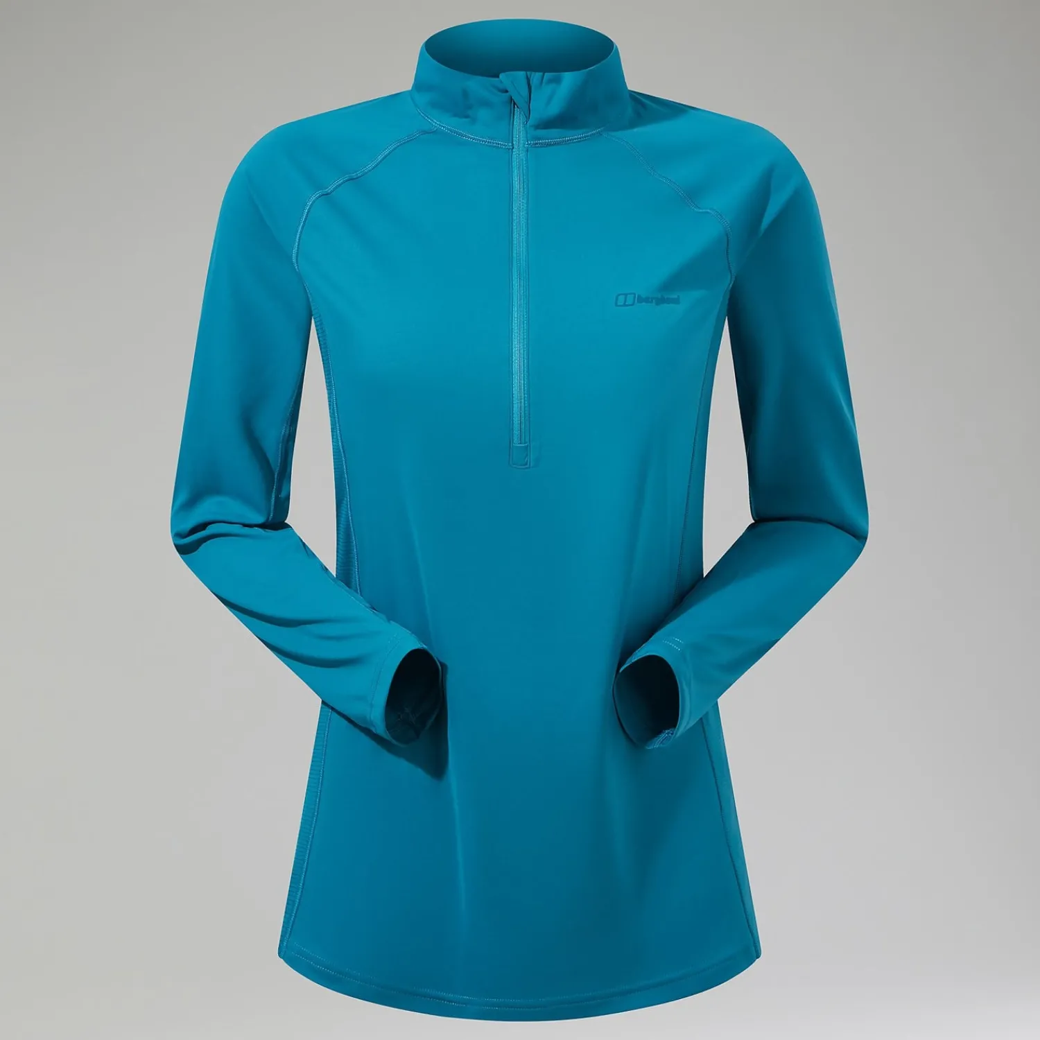 Berghaus Women's 24/7 Half Zip Maternity Long Sleeve Tech Tee - Turquoise Outlet