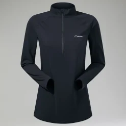 Berghaus Women's 24/7 Half Zip Maternity Long Sleeve Tech Tee Black Discount