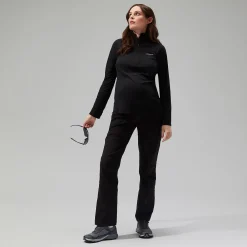 Berghaus Women's 24/7 Half Zip Maternity Long Sleeve Tech Tee Black Discount