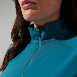 Berghaus Women's 24/7 Half Zip Maternity Long Sleeve Tech Tee - Turquoise Outlet