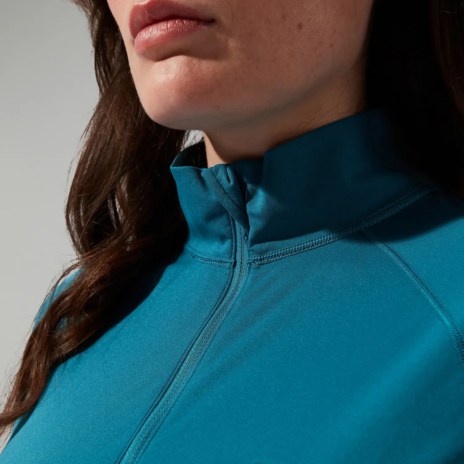 Berghaus Women's 24/7 Half Zip Maternity Long Sleeve Tech Tee - Turquoise Outlet