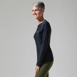 Berghaus Women's 24/7 Long Sleeve Crew Base Layer - Black Sale
