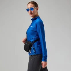 Berghaus Women's 24/7 Tech Long Sleeve Half Zip Tee - Blue Outlet