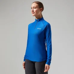 Berghaus Women's 24/7 Tech Long Sleeve Half Zip Tee - Blue Outlet