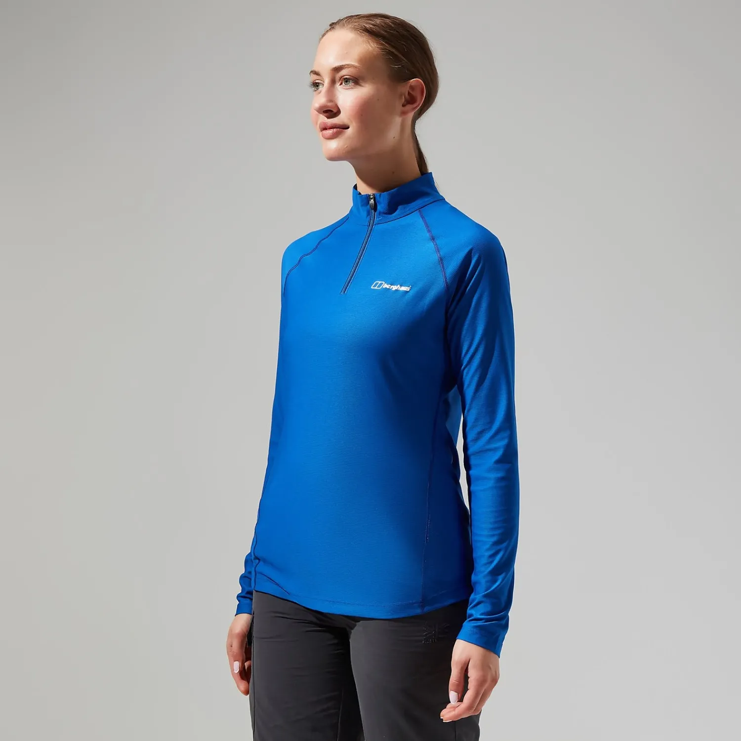 Berghaus Women's 24/7 Tech Long Sleeve Half Zip Tee - Blue Outlet