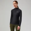 Berghaus Women's 24/7 Tech Tee Long Sleeve Half Zip - Black Best