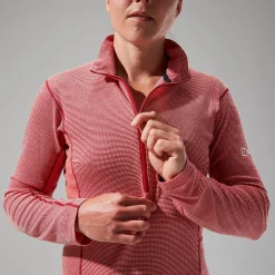 Berghaus Women's MTN Guide Long Sleeve Half Zip - Red Clearance