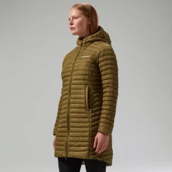 Berghaus Women's Nula Micro Synthetic Insulated Long Jacket - Green New