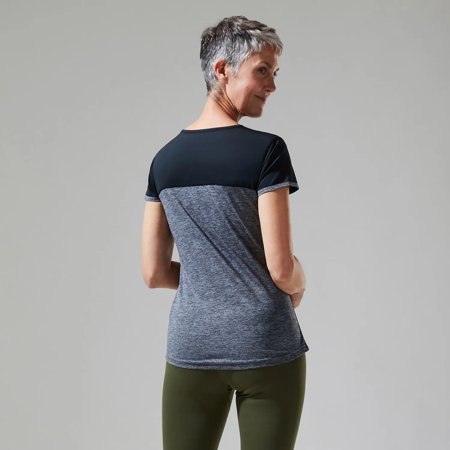 Berghaus Women's Voyager Tech Tee Short Sleeve Crew - Dark Grey / Black Online