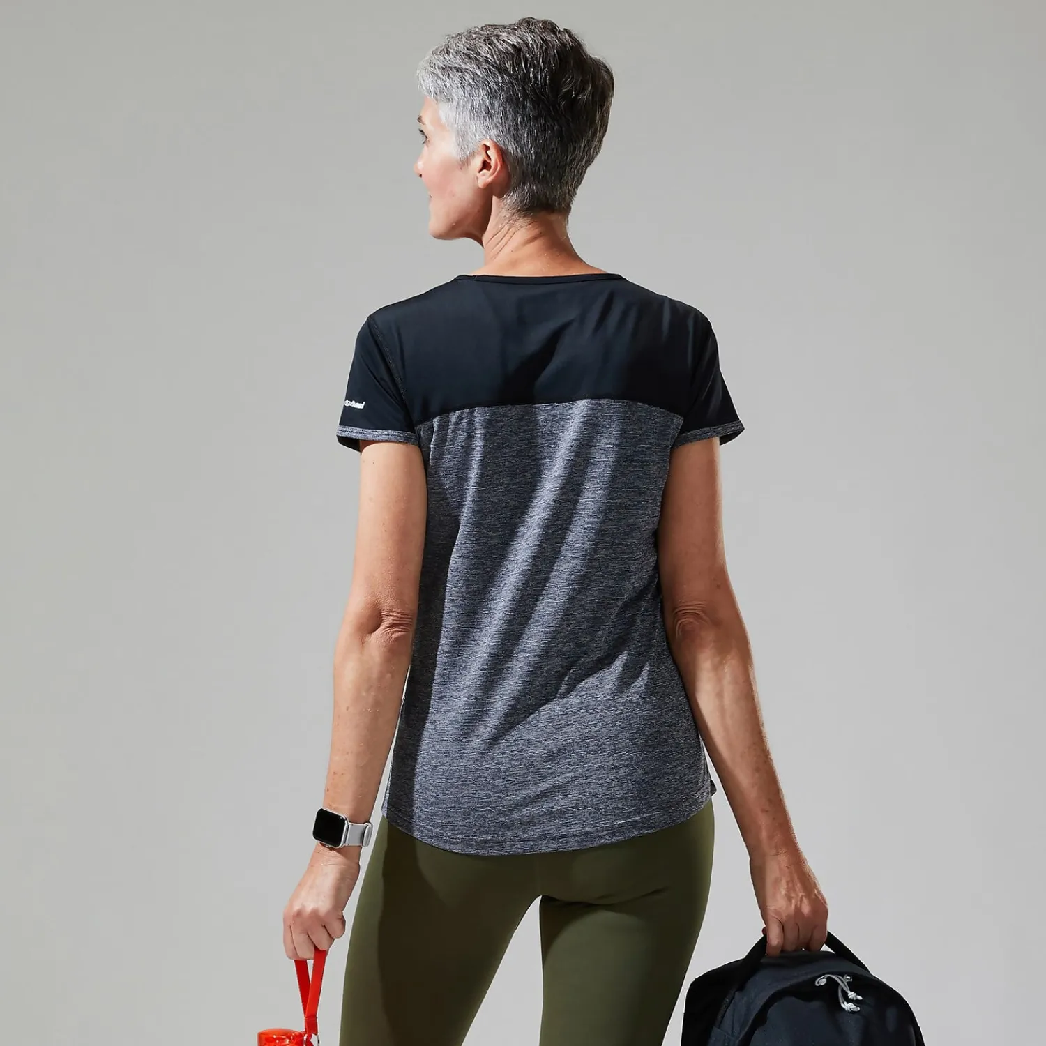 Berghaus Women's Voyager Tech Tee Short Sleeve Crew - Dark Grey / Black Online