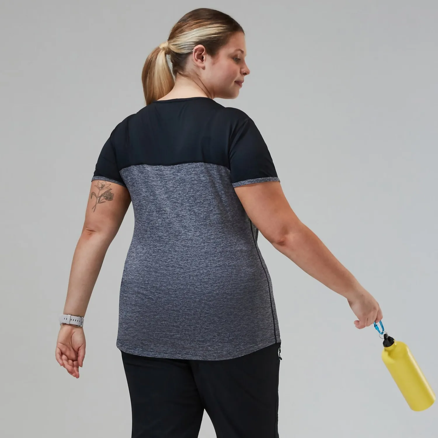 Berghaus Women's Voyager Tech Tee Short Sleeve Crew - Dark Grey / Black Online