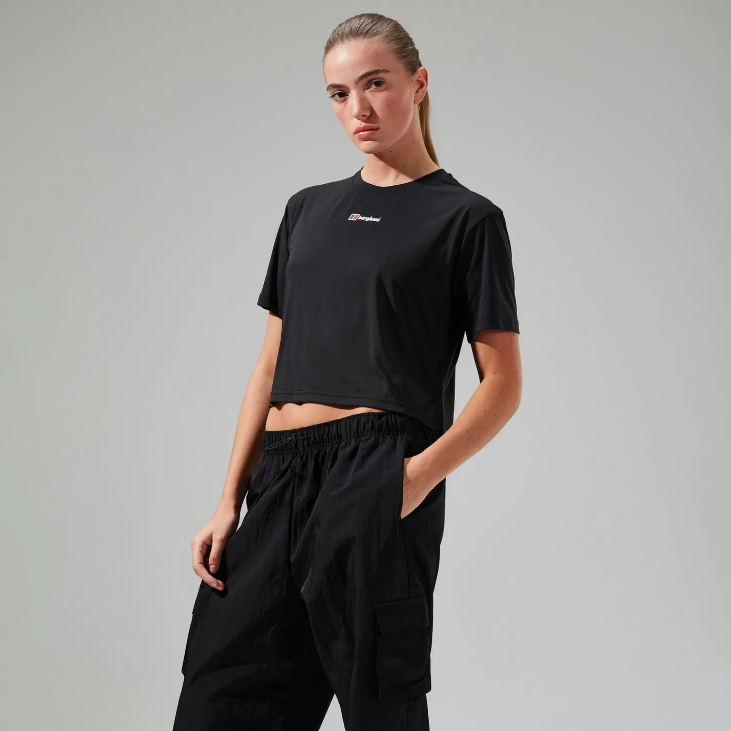 Berghaus Women's Wayside Boxy Short Sleeve Tech Tee Black Fashion